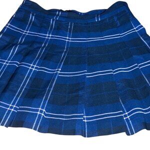 Tartan plaid mini skirt size Large pleated schoolgirl preppy